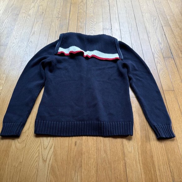 Tommy Hilfiger Jeans M Navy Blue Cotton Cable Knit Full Zip Cardigan Sweater - Picture 12 of 16